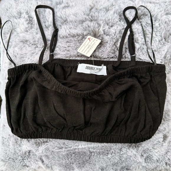 Double Zero Tops - NWT Double Zero Cami Style Tank Top, Black Size Spicy Small